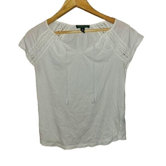 Lauren Ralph Lauren Tops - LAUREN Ralph Lauren Small Petite Cotttagecore White Shirt